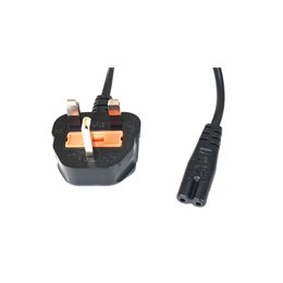 UK 3A Plug, 1.9M, to C7, Fig 8, Black