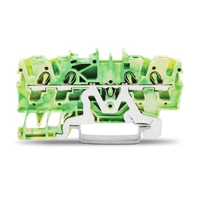 Wago 2002-1407 4 Conductor Terminal Block Green/Yellow 24A