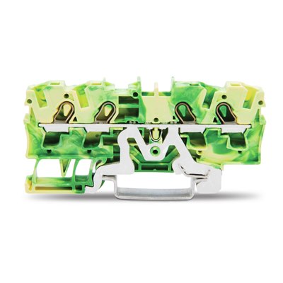 Wago 2004-1407 4 Conductor 4mm Terminal Block Green/Yellow