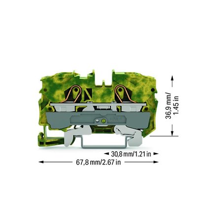 WAGO 2010-1207 2 Conductor Ground Terminal Block