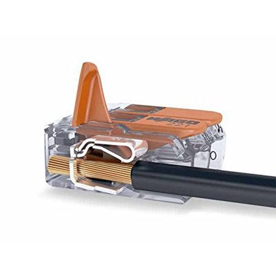 221-412 2 Way WAGO Transparent Housing, Orange Lever