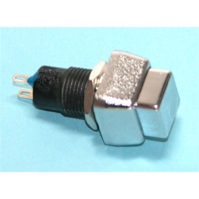 Chrome effect latching push switch