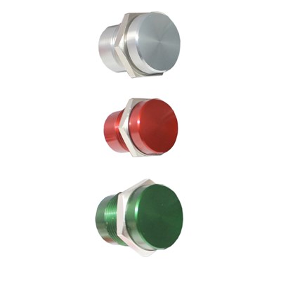 Aluminium 16mm Piezo Switch Non-illuminated Green