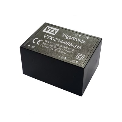 7.5V 5 Watt High Performance AC-DC Converter ﻿VTX-214-005-307